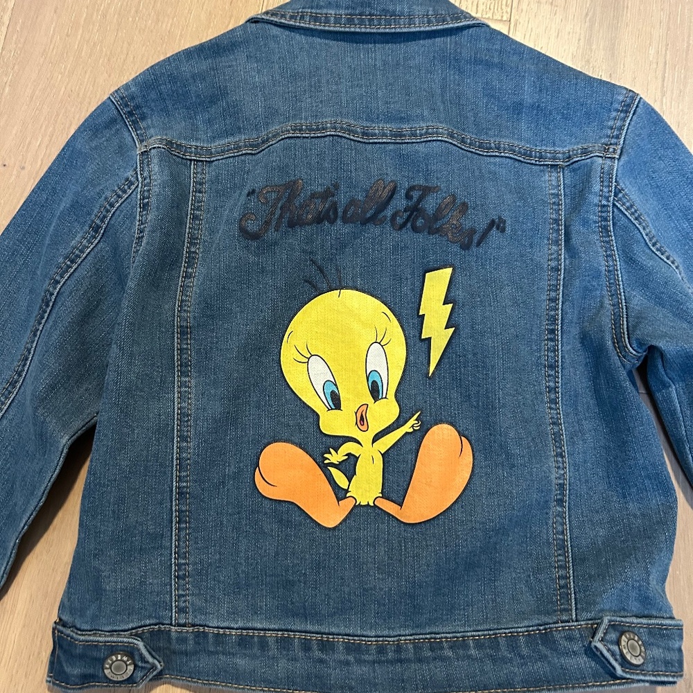 Looney Tunes Tweety Bird Jean Jacket for Kids Size M (7/8) Collectible!